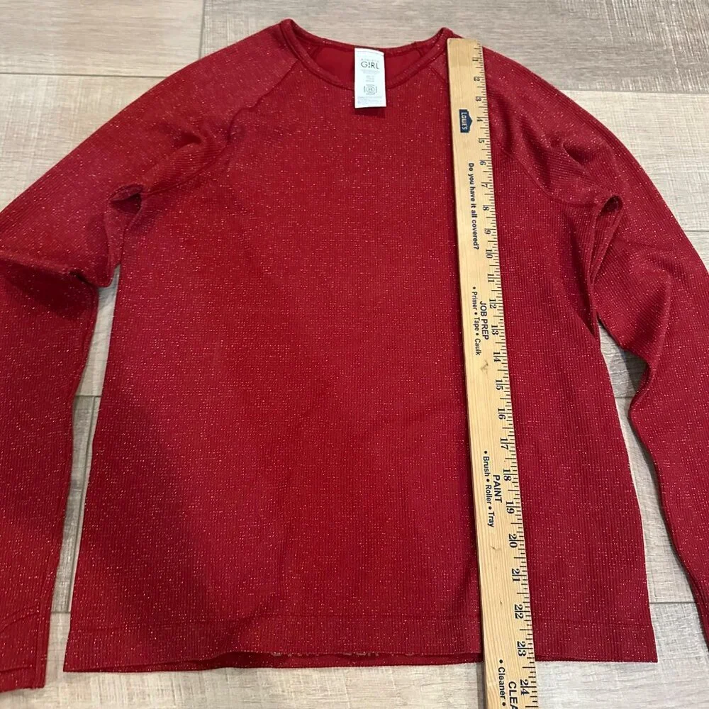 ATHLETA GIRL RED LONG SLEEVE SHIRT XXL 16